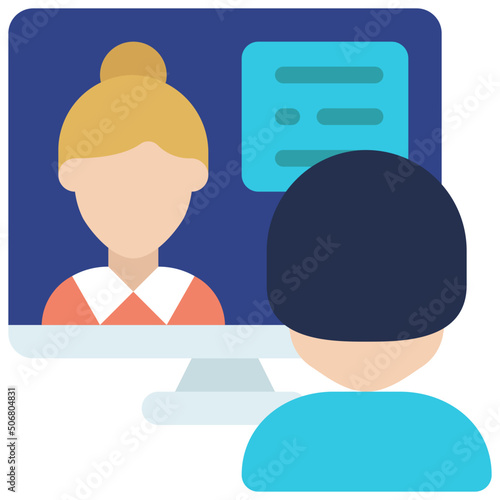 Online Job Interview Icon