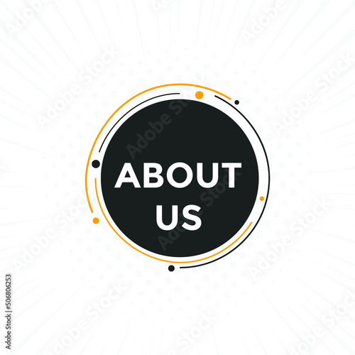 About us text web button template. About us sign icon label colorful
