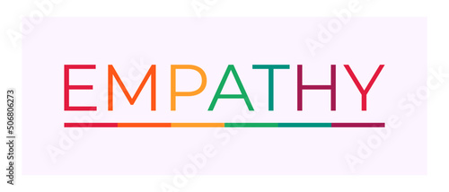 Empathy text with LGBT rainbow colors. LGBT pride banner