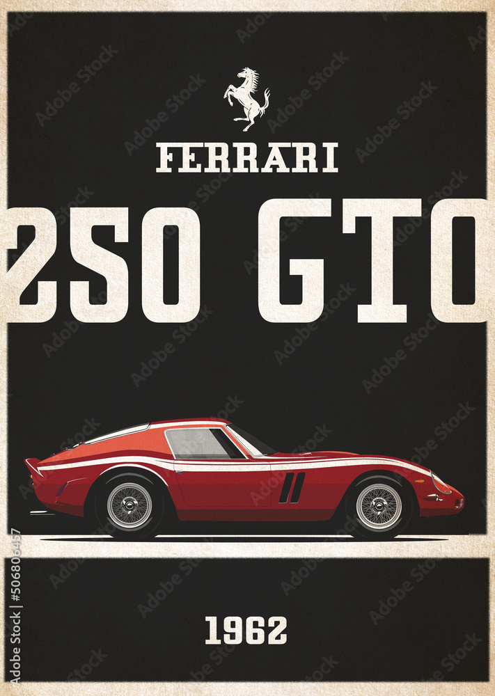 Illustrazione Stock Ferrari 250 GTO Poster | Adobe Stock