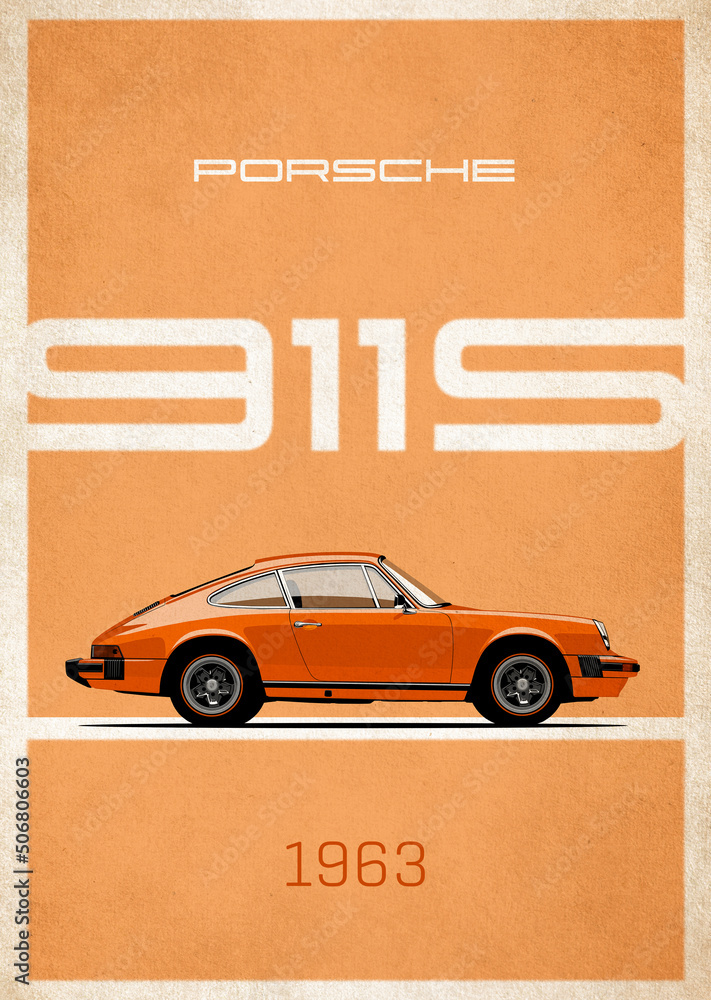 Porsche 911S Poster Stock-Illustration