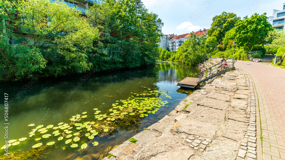 Leipzig, Germany - 18 May 2022: Beautiful view at the Karl-Heine-Kanal in  Leipzig Stock Photo | Adobe Stock