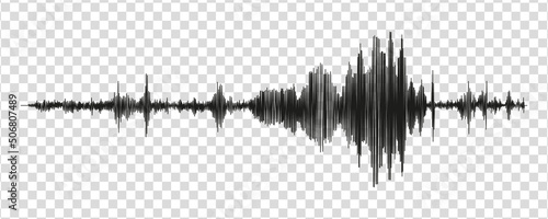 Seismograph measurement or lie detector graph. Seismic measurements with data record. Vector illustration isolated in transparent background