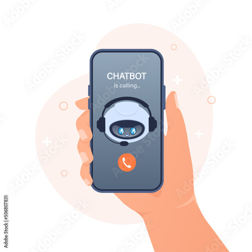 Flat chat bot for web design. Flat isometric vector illustration. Artificial intelligence