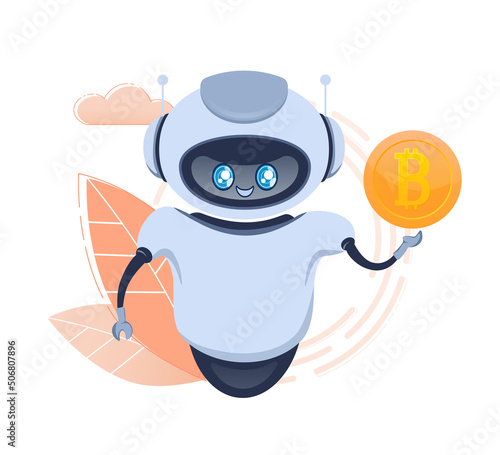 Trading bot. Stock trading concept. Artificial intelligence. Abstract background