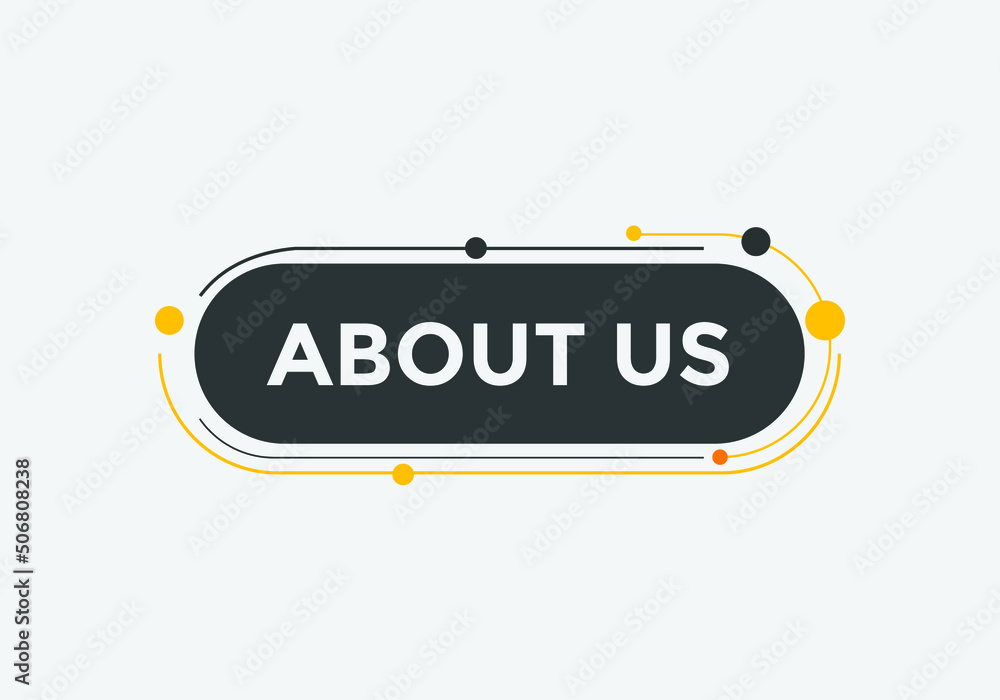 About us button. About us text template for website. About us icon flat ...