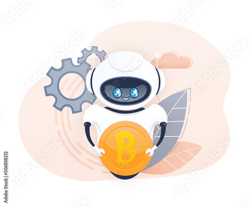 Trading bot. Stock trading concept. Artificial intelligence. Abstract background