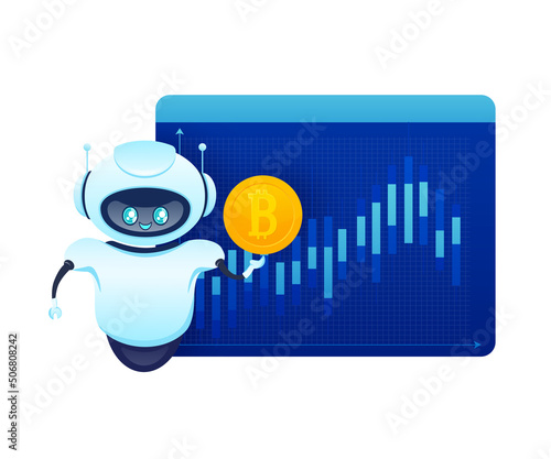 Trading bot. Stock trading concept. Artificial intelligence. Abstract background