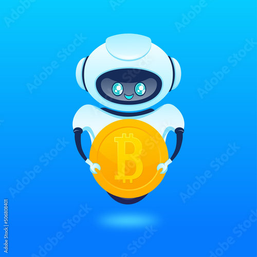 Trading bot. Stock trading concept. Artificial intelligence. Abstract background