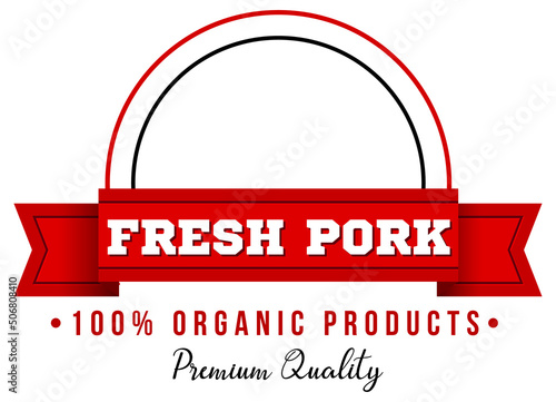 Fresh pork organic product logo template