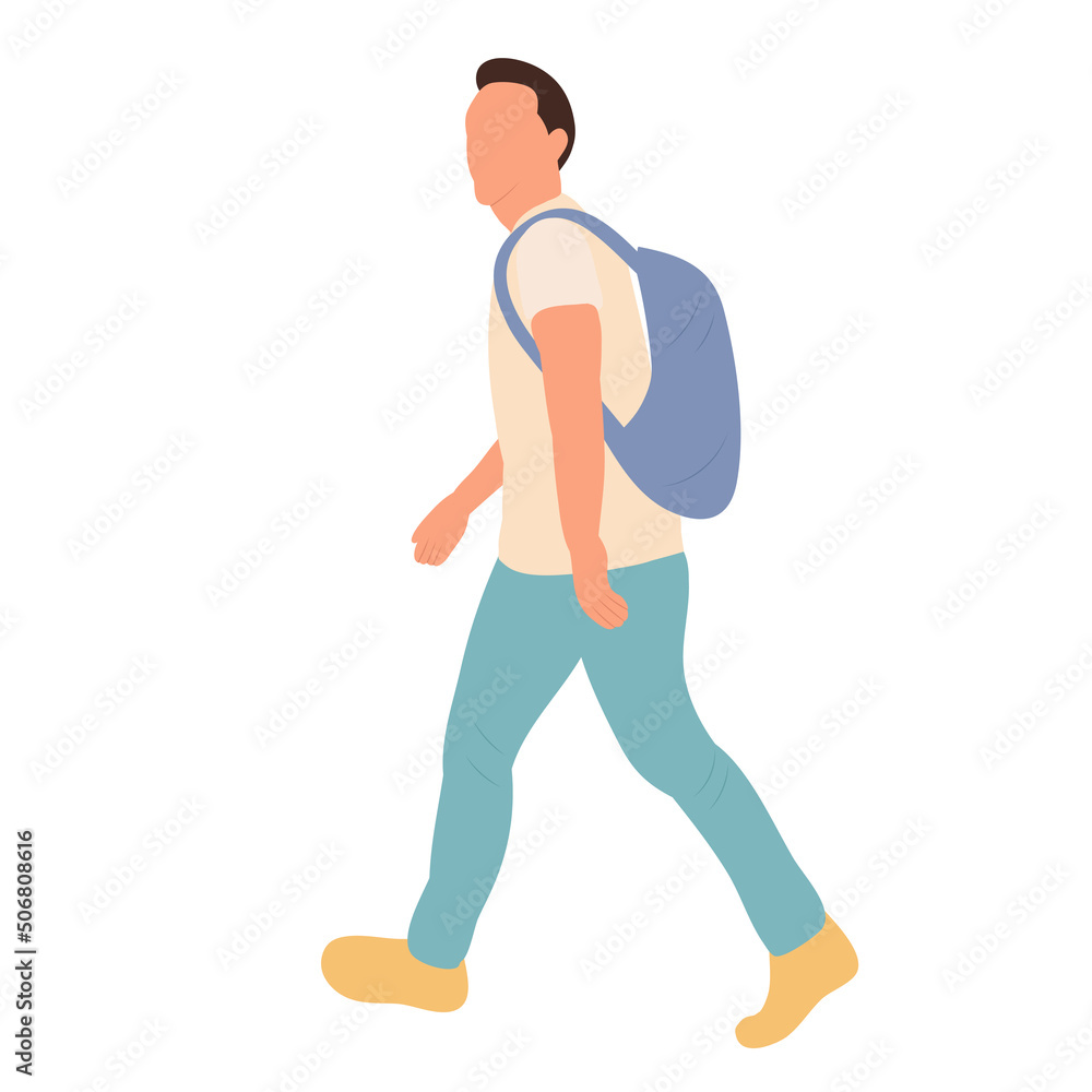 man walking in flat design isolated, vector man walking in flat design isolated, vector