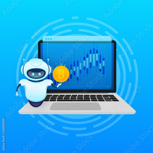 Trading bot. Stock trading concept. Artificial intelligence. Abstract background