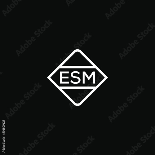  ESM 3 letter design for logo and icon.vector illustration with black background.ESM monogram logo. photo