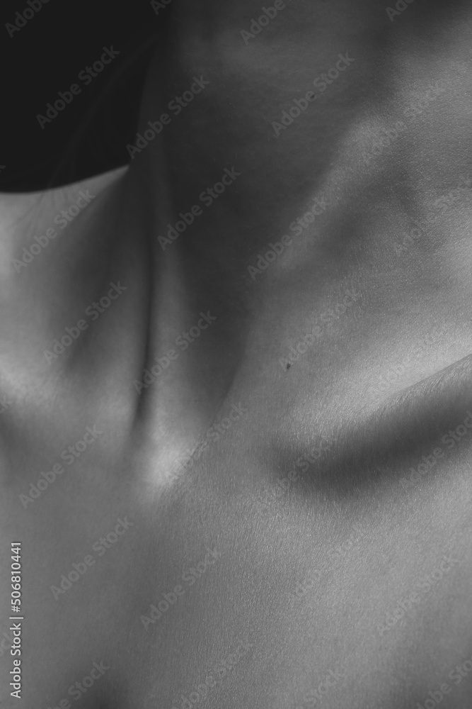 Close up female neck, collarbones. Beautiful woman with well-kept skin. Natural beauty, fitness, diet, spa, plastic surgery and aesthetic cosmetology Close up female neck, collarbones. Beautiful woman with well-kept skin. Natural beauty, fitness, diet, spa, plastic surgery and aesthetic cosmetology