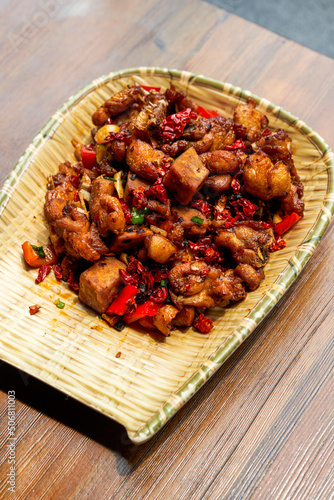 A classic dry fragrant and delicious Sichuan dish, spicy chicken