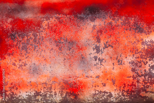 Grungy red texture. Metal old surface. Abstract background.