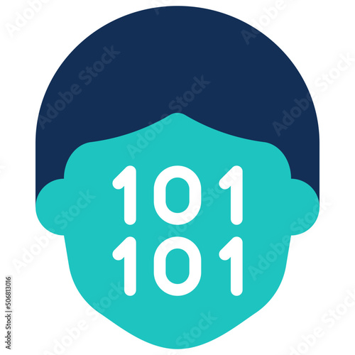 Binary Code Human Icon