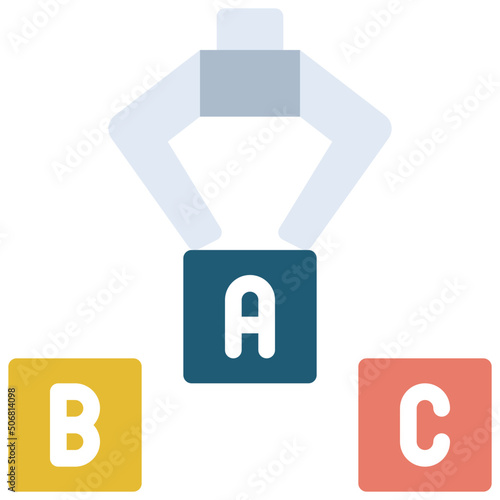 Robot Spelling blocks Icon