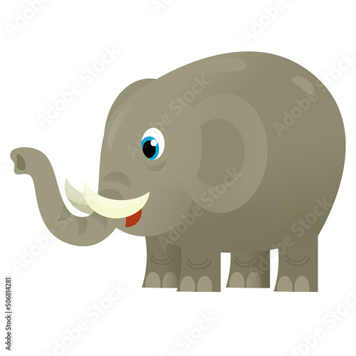 Cartoon wild animal happy elephant illustration