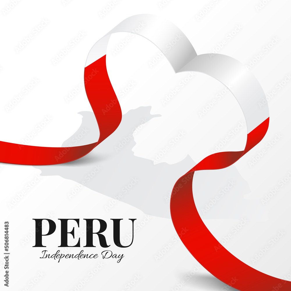 Vector Illustration of Peru Independence Day. Ribbon
