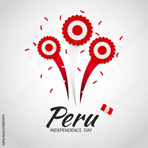 Vector Illustration of Peru Independence Day. 
