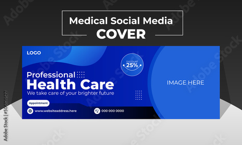 Modern social media cover design template for facebook Page banner dental care medical clinic doctor