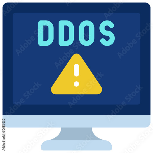 DDOS Warning Computer Icon