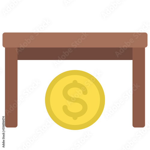 Under The Table Money Icon
