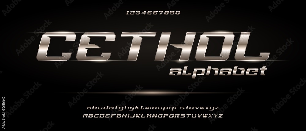 Obraz premium Cethol, sport digital modern futuristic alphabet with urban style template