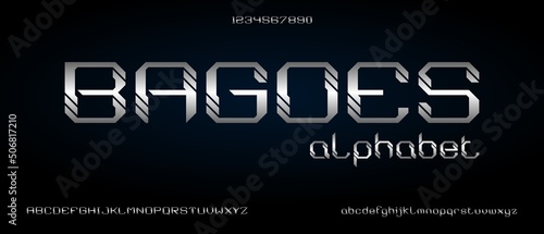 Bagoes, digital modern alphabet font with urban style template