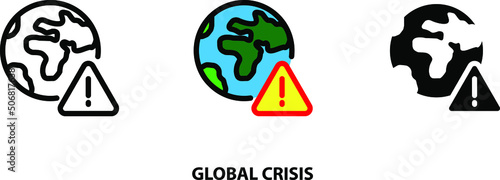 Global crisis icon , vector