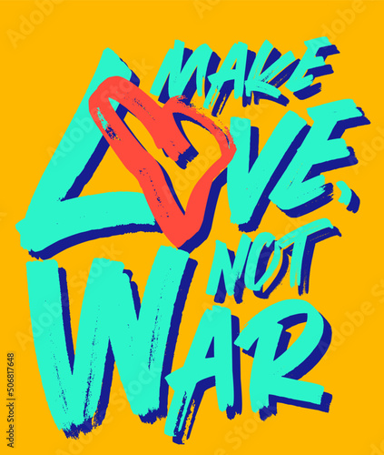 anti-war poster. make love, not war. Vector graphics