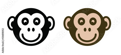 Monkeypox or monkey pox viral disease pictogram or logo. Virus outbreak pandemic. Disease spread, symptoms or precautions icon. Monky face.
