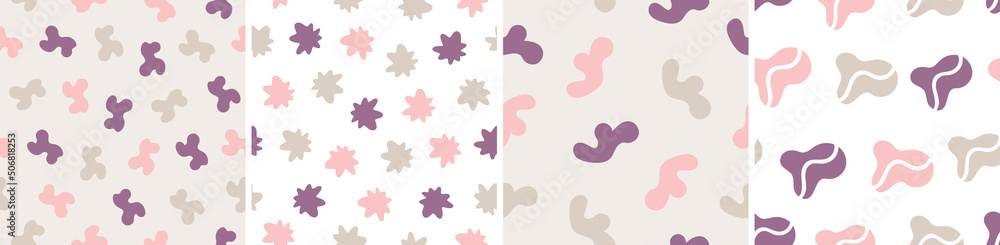 Collection of abstract seamless pattern. Simple organic shapes Collection of abstract seamless pattern. Simple organic shapes