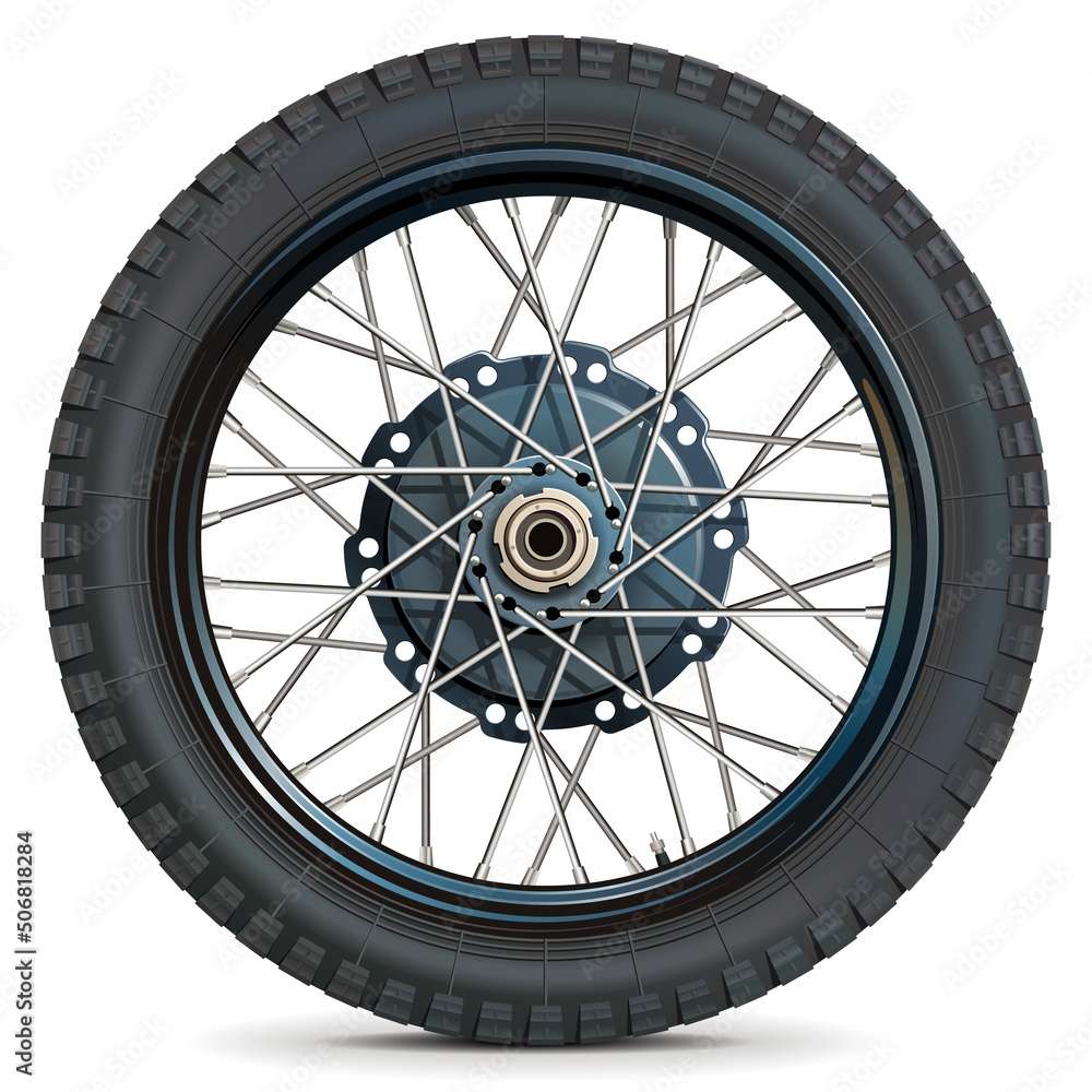 Vector Retro Motorcycle Wheel