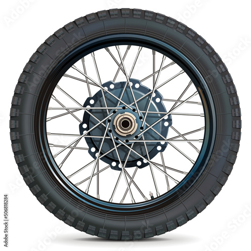 Vector Retro Motorcycle Wheel