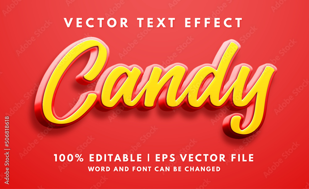 Candy 3d editable text effect template Candy 3d editable text effect template