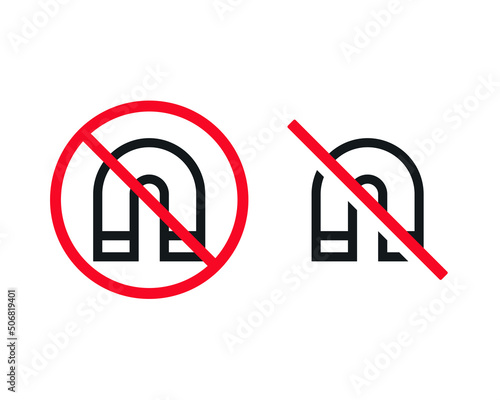 No magnetic sign. Vector illustration