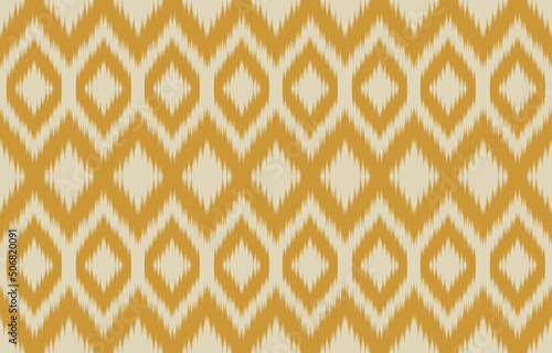 Fabric Indian style. Ethnic Ikat seamless pattern in tribal. Design for background, wallpaper, illustration, fabric, clothing, carpet, textile, batik, and embroidery.