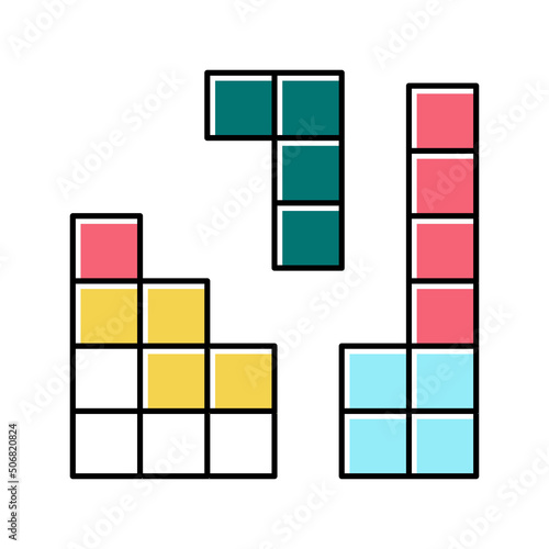 puzzle game color icon vector illustration