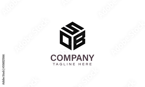 Letter SOB Logo, Three Letter Logo, Alphabet S O B Hexagon Shape Vector Icon Template