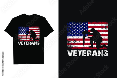 Memorials day veteran us flag t-shirt design