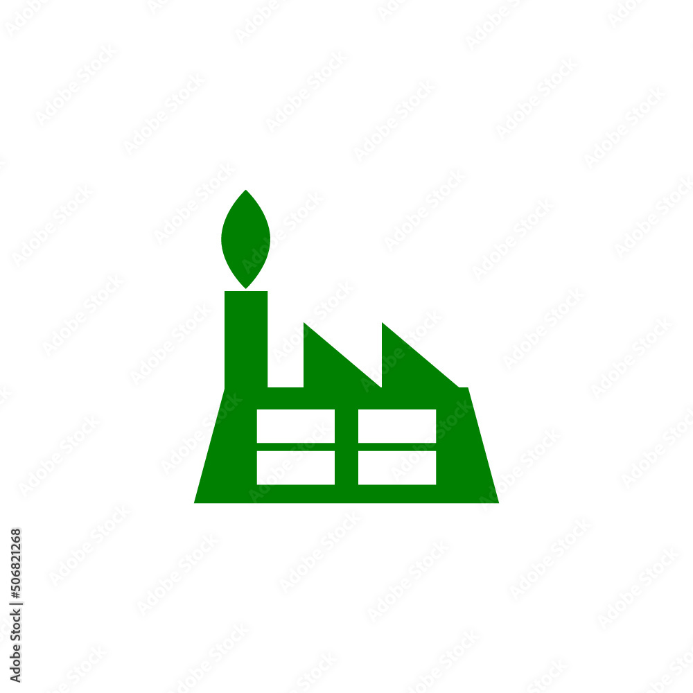 Eco factory industry icon isolated on white background Eco factory industry icon isolated on white background