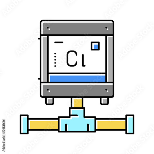 pool chlorine generator color icon vector illustration