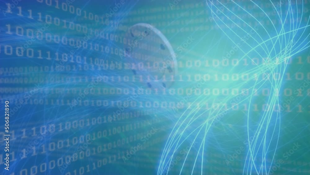 Animation of data processing and binary coding over casino chips Animation of data processing and binary coding over casino chips