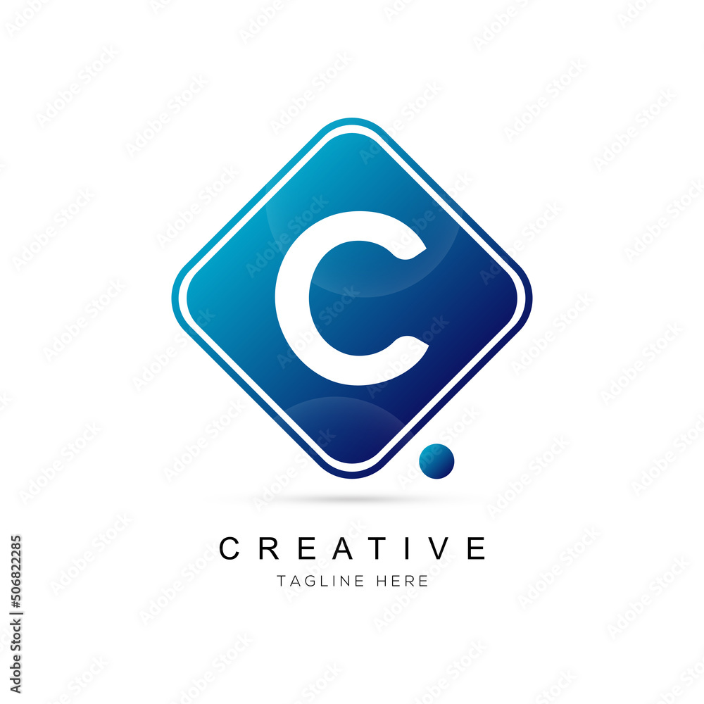 initial letter C logo design with square framed and dot element. C logo design vector illustration company. initial letter C logo design with square framed and dot element. C logo design vector illustration company.