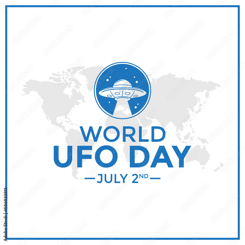 World UFO day greetings illustration.