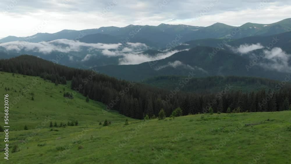 Black rock mountains view in carpathians