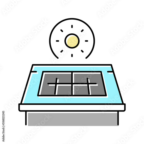 solar panel installation color icon vector illustration