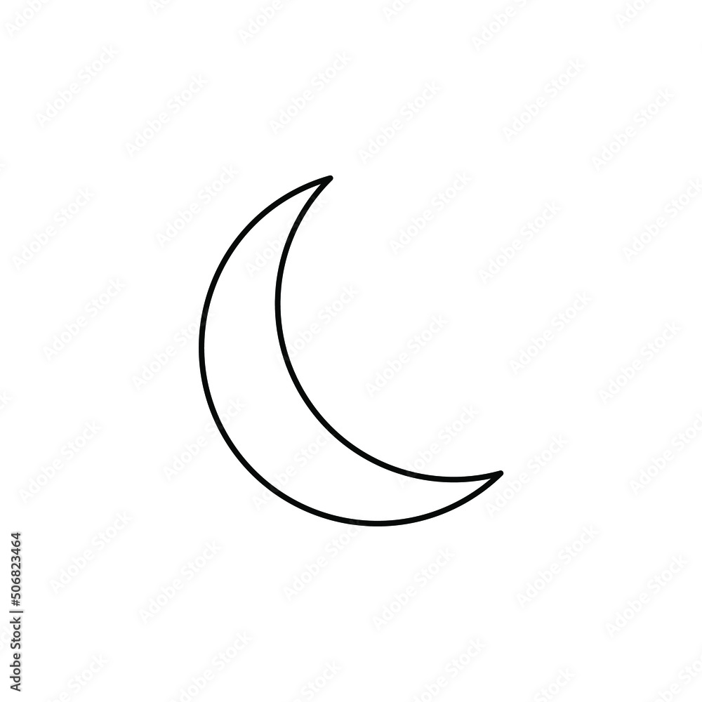 Moon, Night, Moonlight, Midnight Thin Line Icon Vector Illustration Logo Template. Suitable For Many Purposes. Moon, Night, Moonlight, Midnight Thin Line Icon Vector Illustration Logo Template. Suitable For Many Purposes.